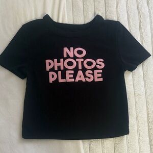 Stylish Black Crop Top with Pink Print